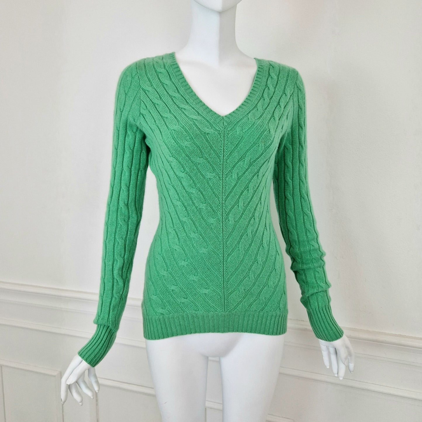 Maglione verde 100% cashmere