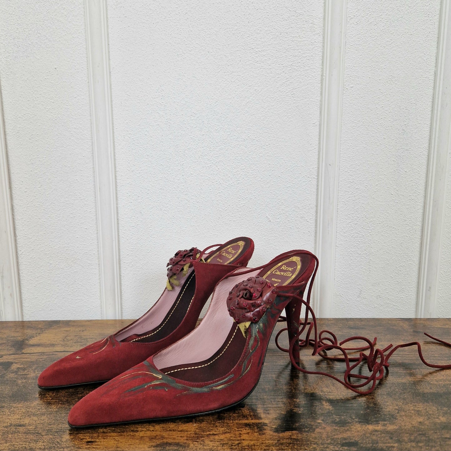 Scarpe René Caovilla camoscio bordeaux