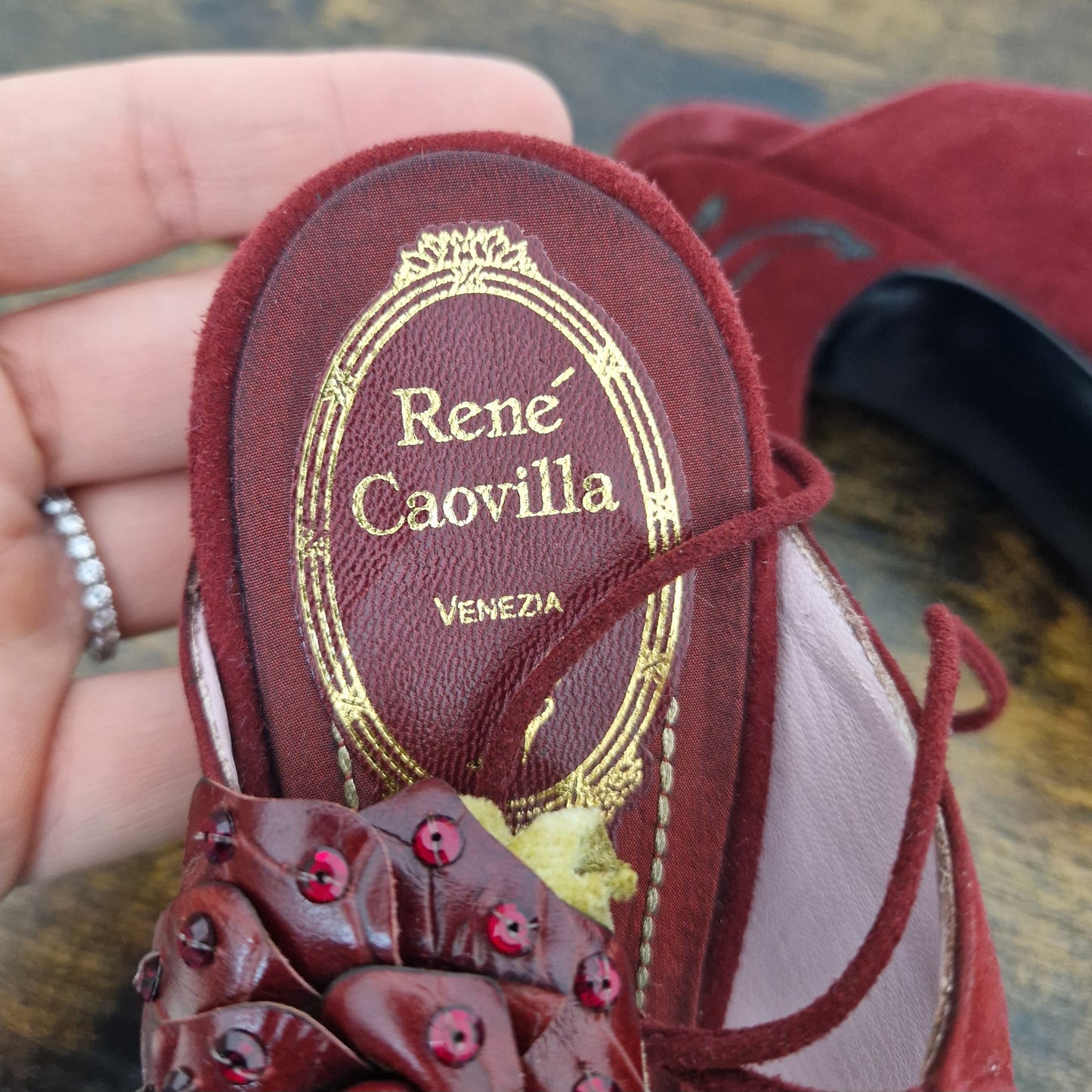 Scarpe René Caovilla camoscio bordeaux