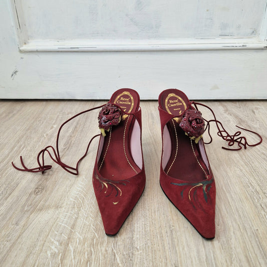 Scarpe René Caovilla camoscio bordeaux