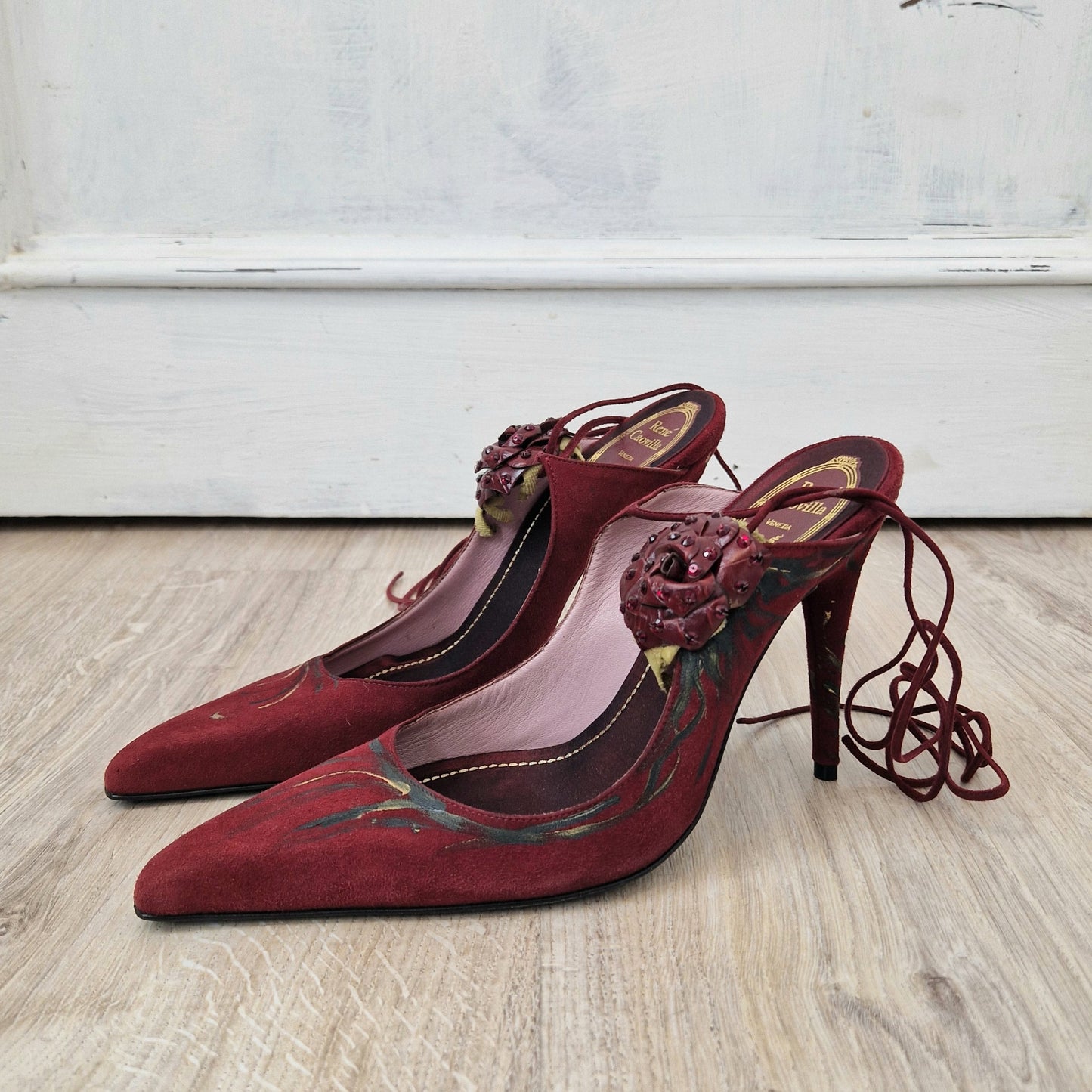 Scarpe René Caovilla camoscio bordeaux