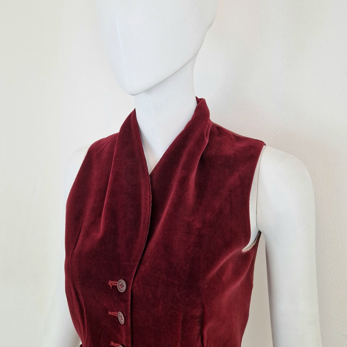 Gilet Romeo Gigli velluto bordeaux 1996/97