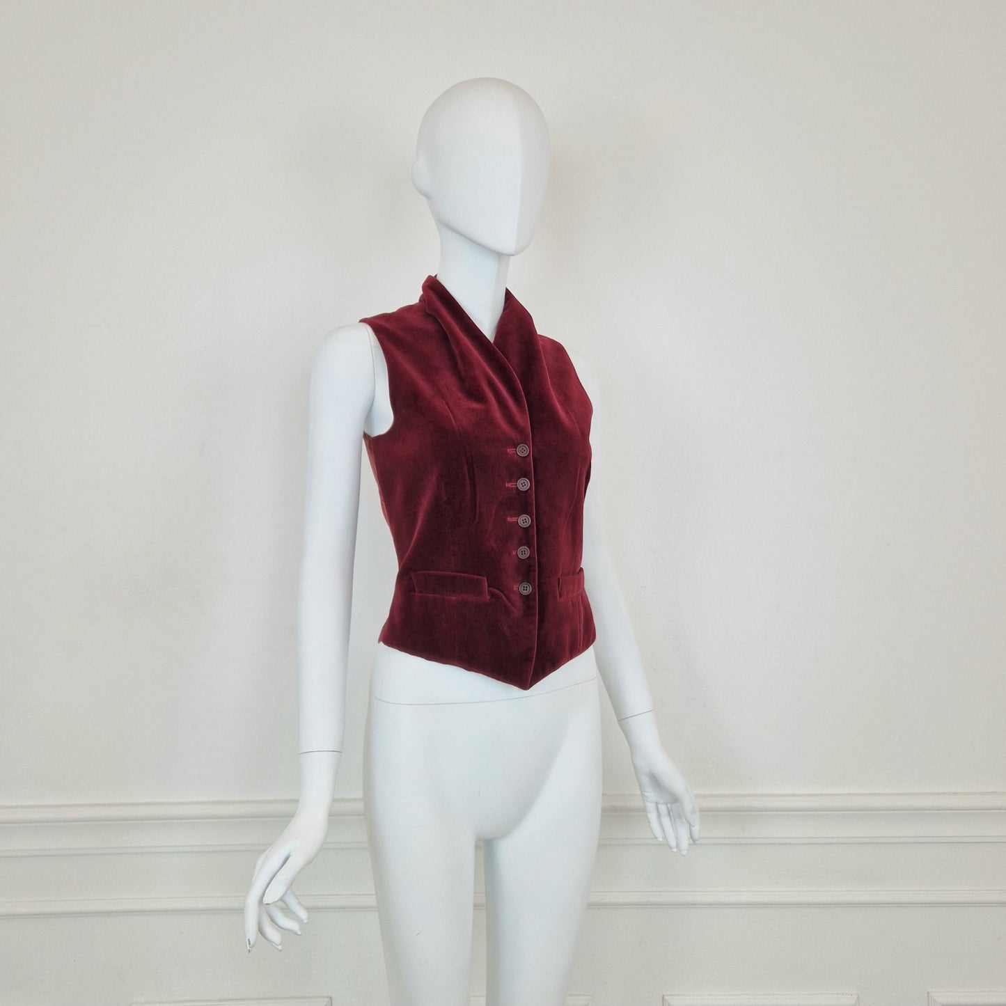 Gilet Romeo Gigli velluto bordeaux 1996/97