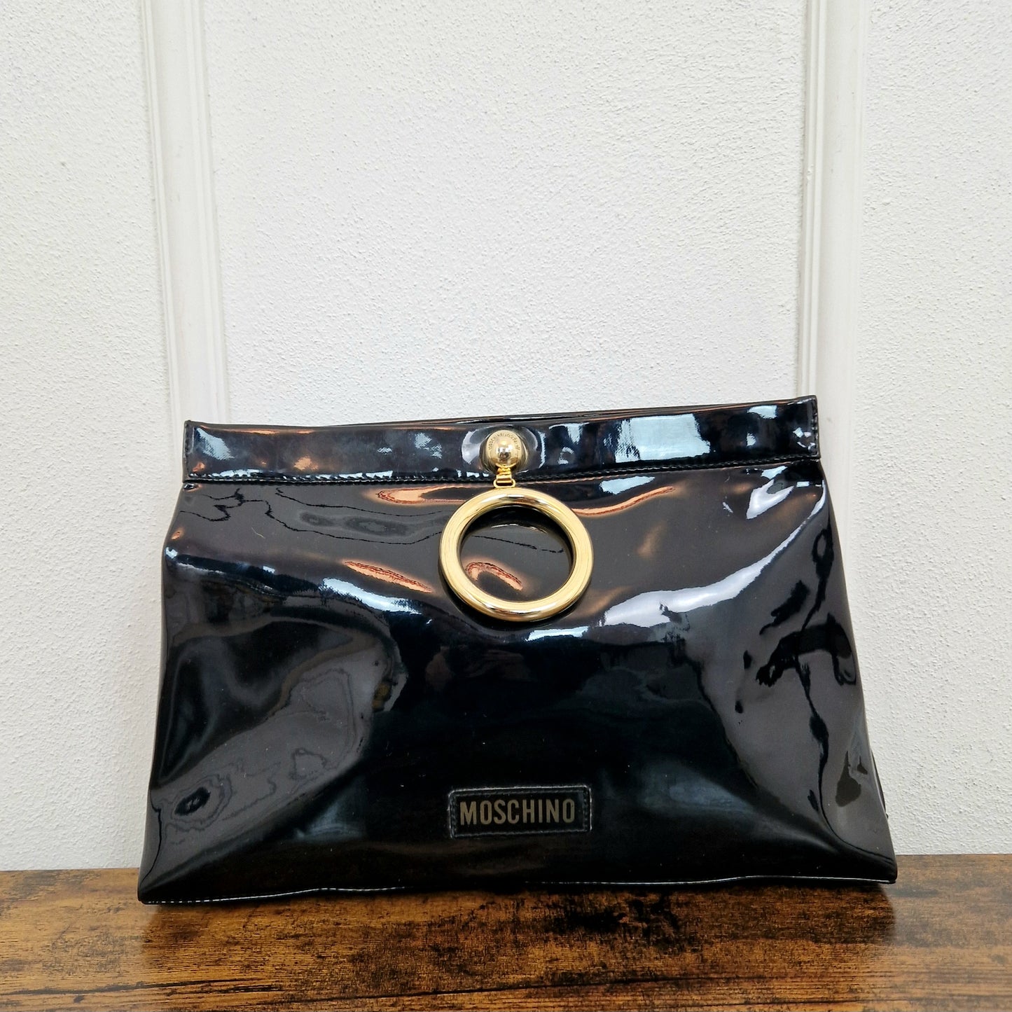 Busta Moschino vintage vernice nera