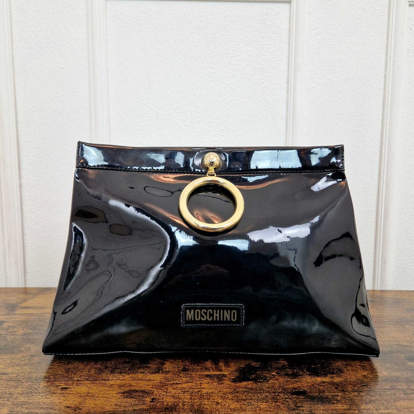 Busta Moschino vintage vernice nera