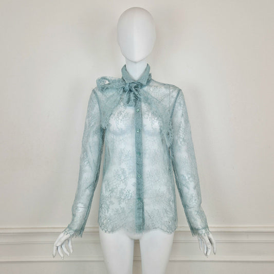 Escada | camicia pizzo azzurro