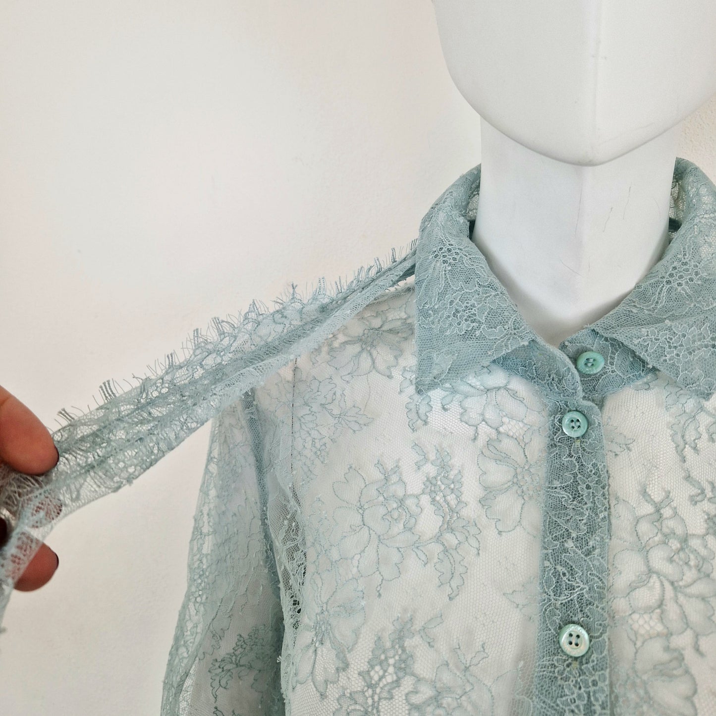 Escada | camicia pizzo azzurro