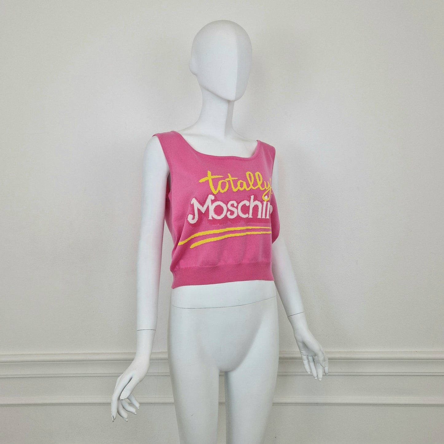 Top "Totally Moschino" maglia rosa