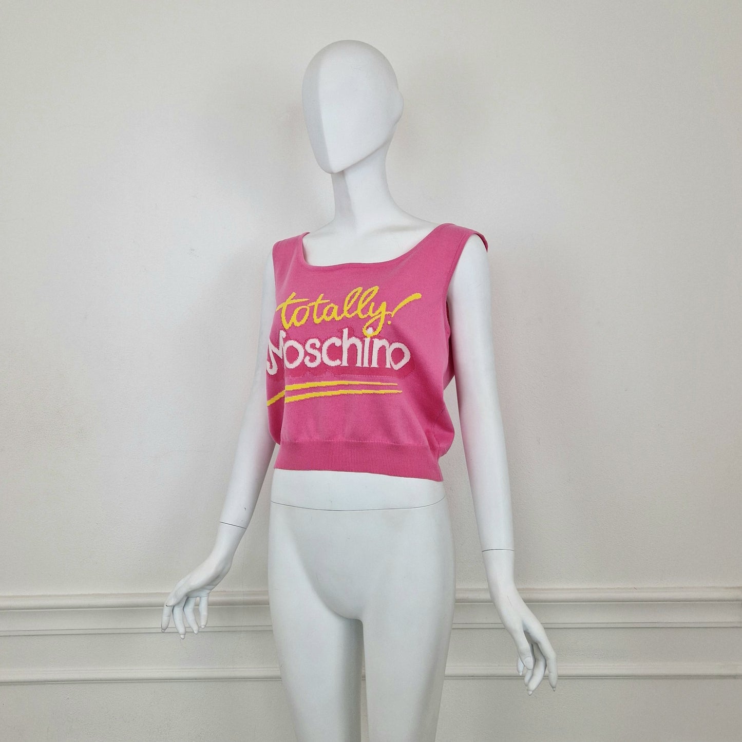 Top "Totally Moschino" maglia rosa