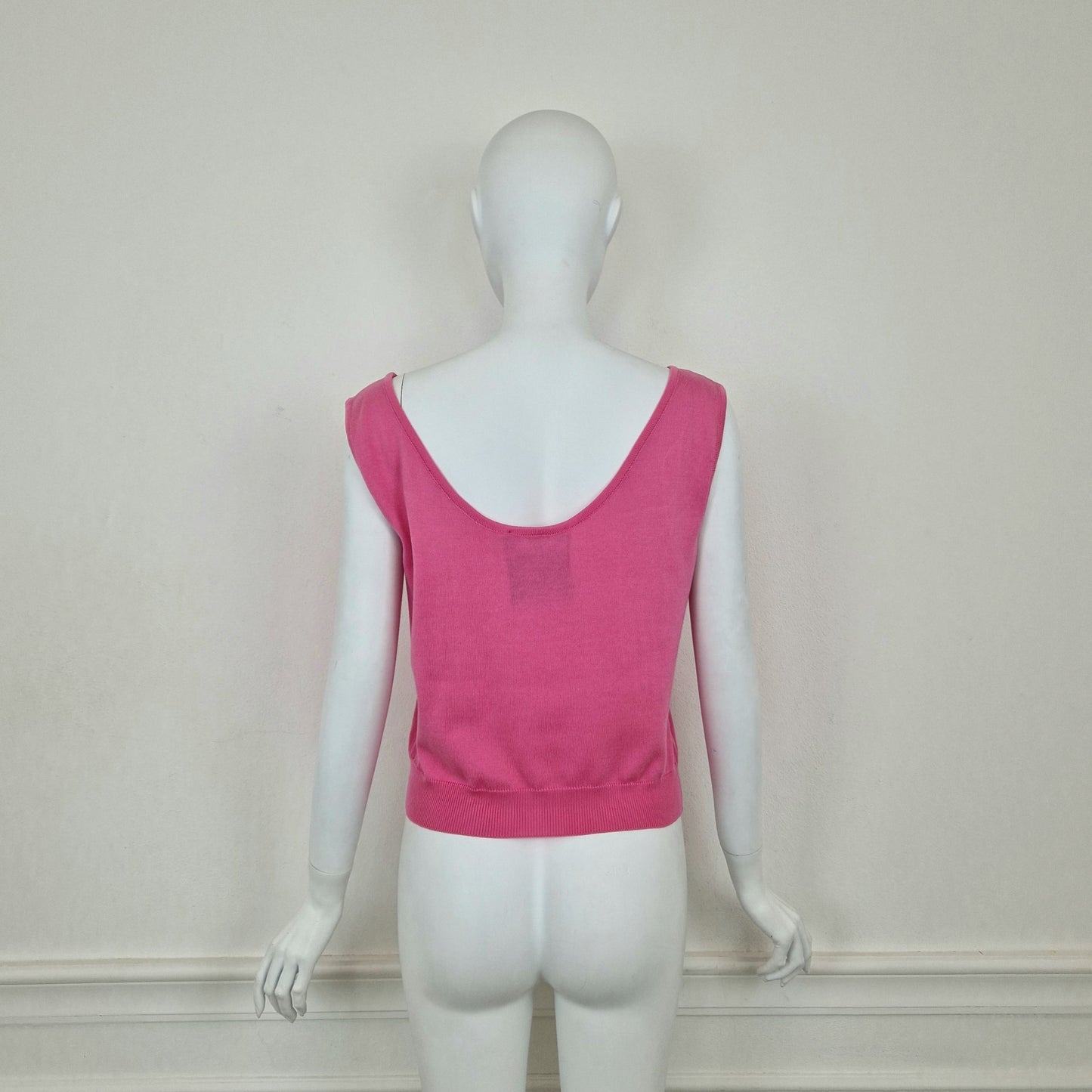 Top "Totally Moschino" maglia rosa