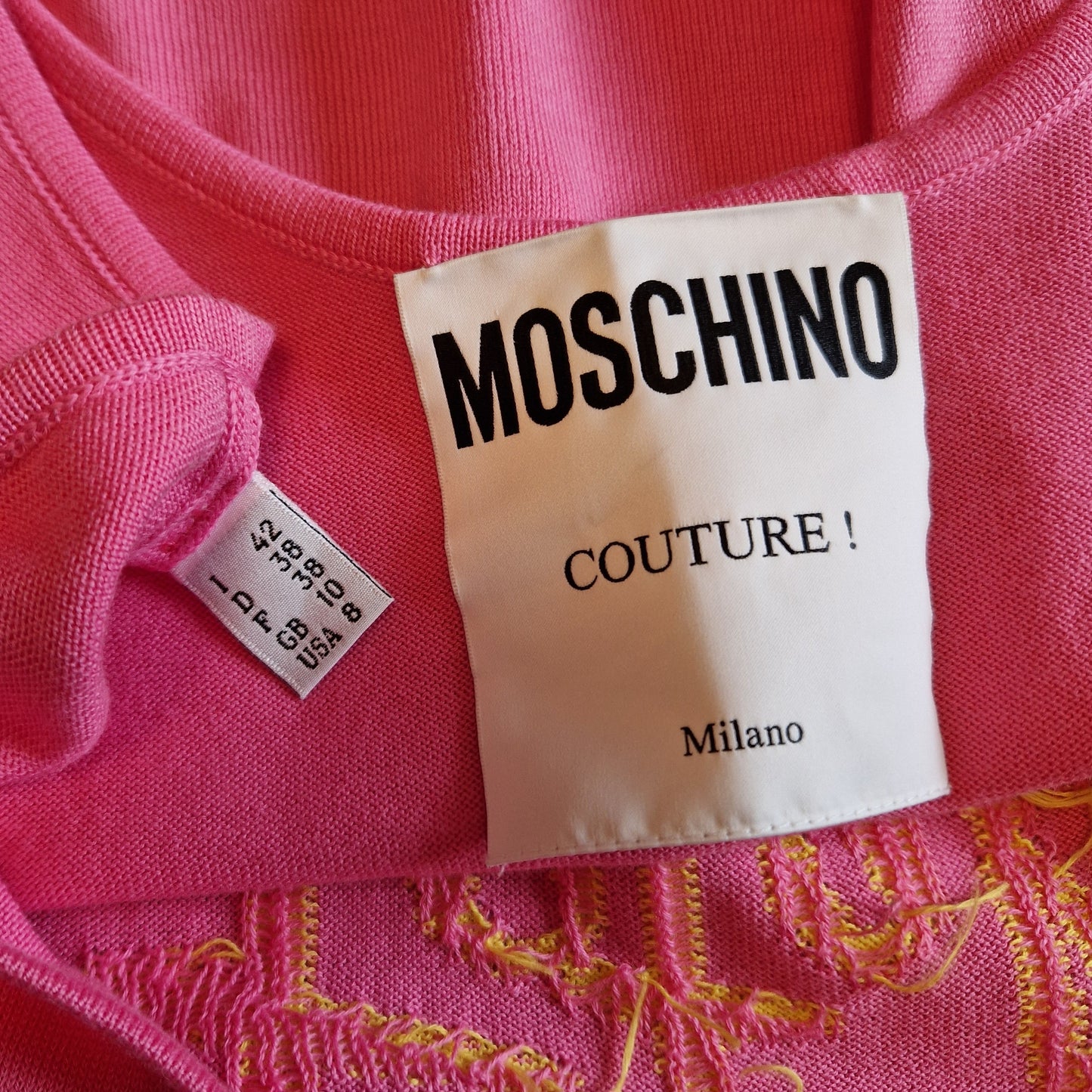 Top "Totally Moschino" maglia rosa