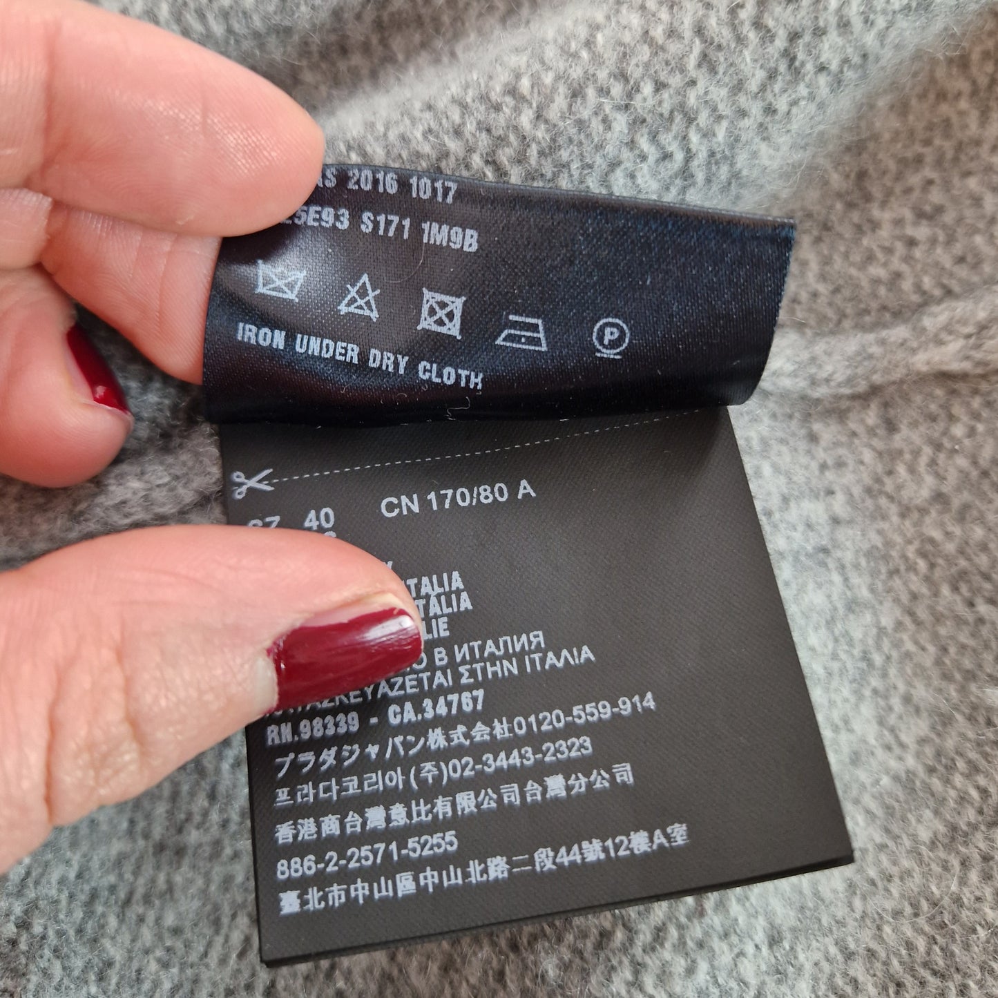 Cardigan Prada cashmere grigio