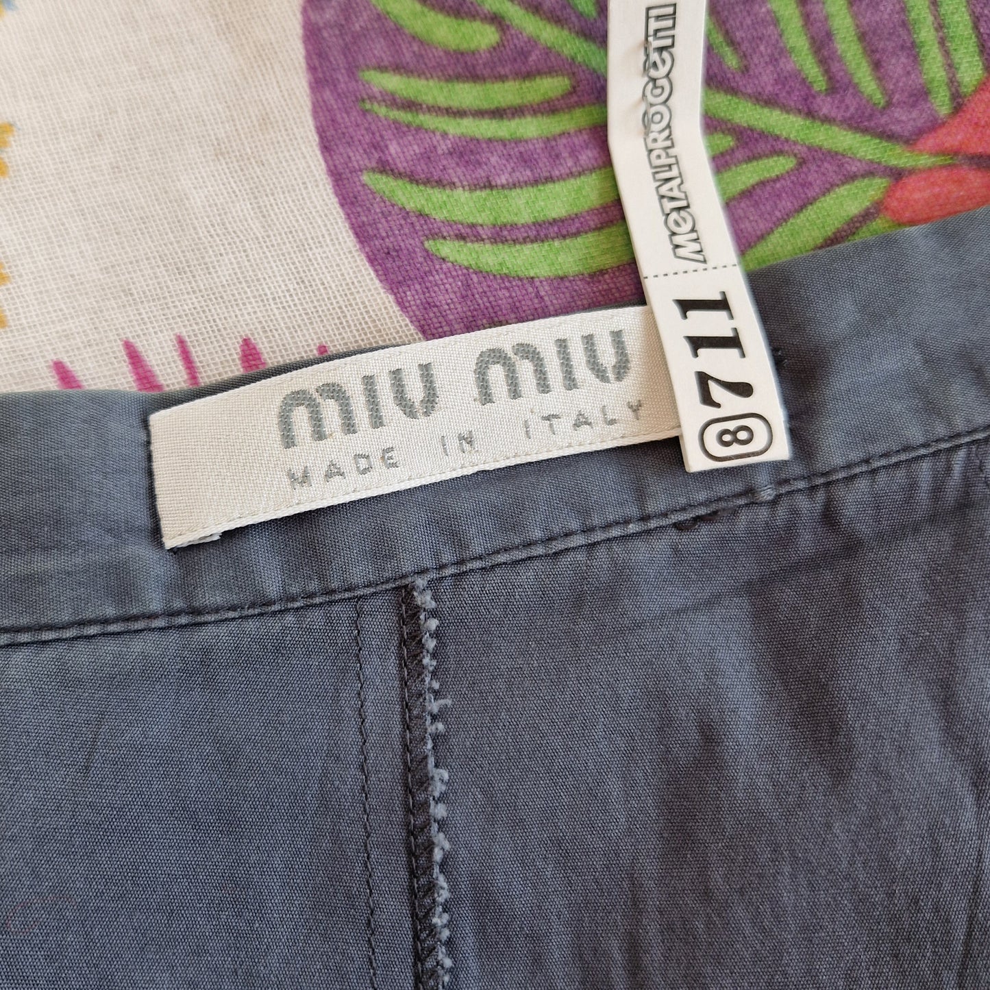 Gonna Miu Miu vintage grigia pieghe