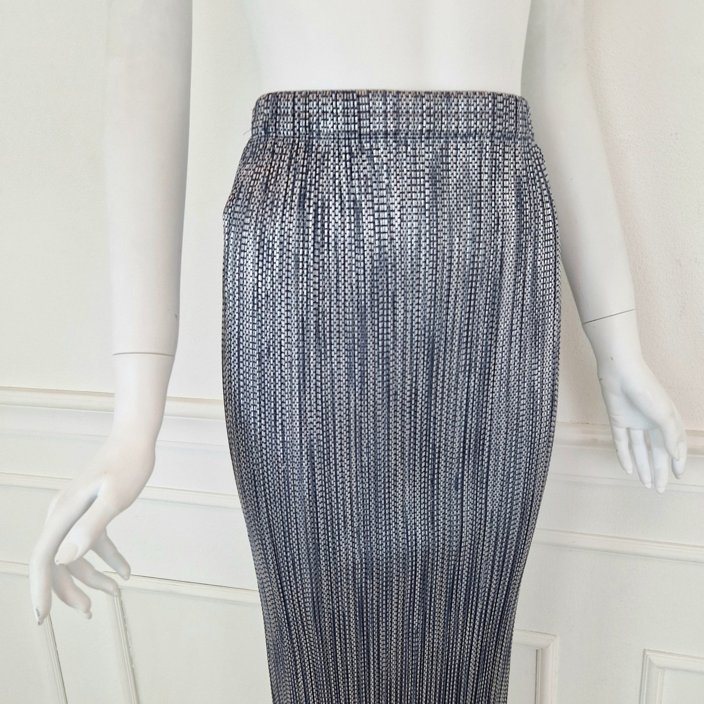 Gonna lunga Pleats Please Issey Miyake azzurro+argento