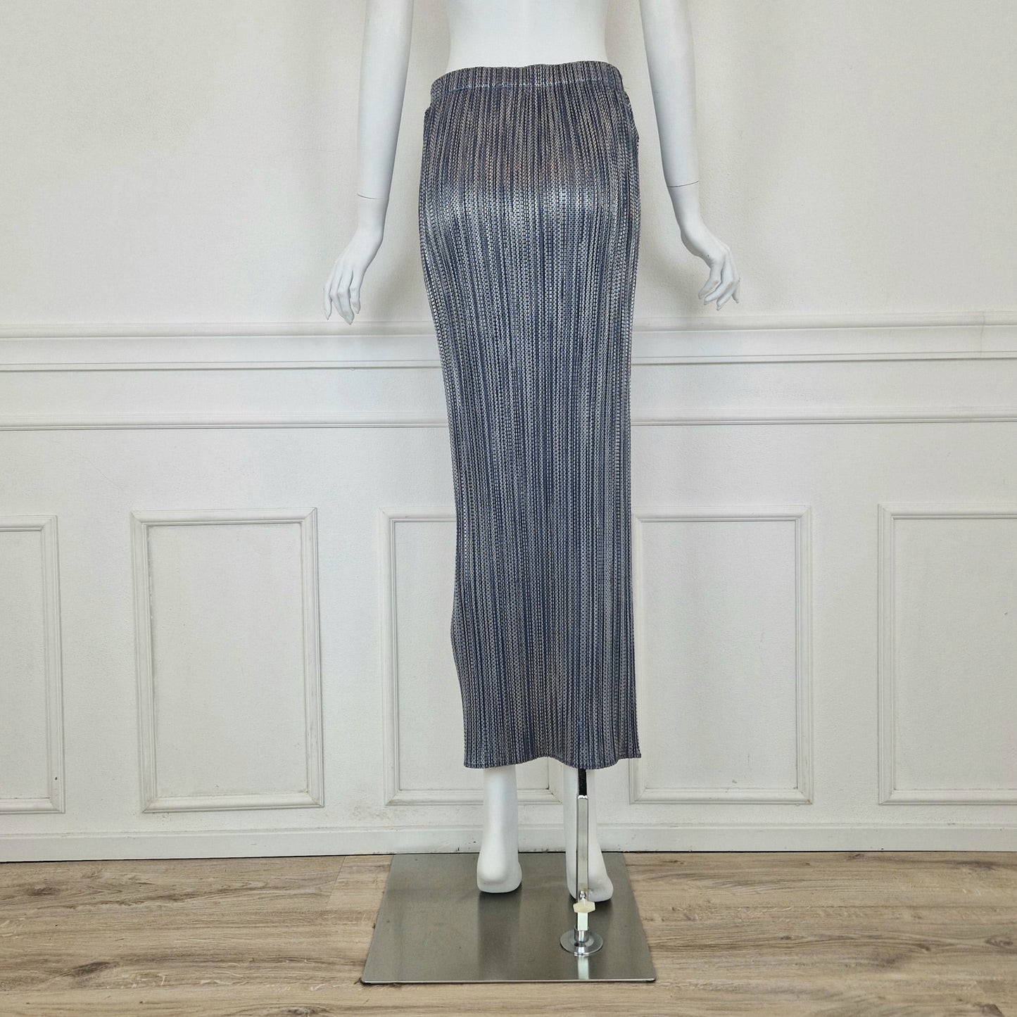 Gonna lunga Pleats Please Issey Miyake azzurro+argento