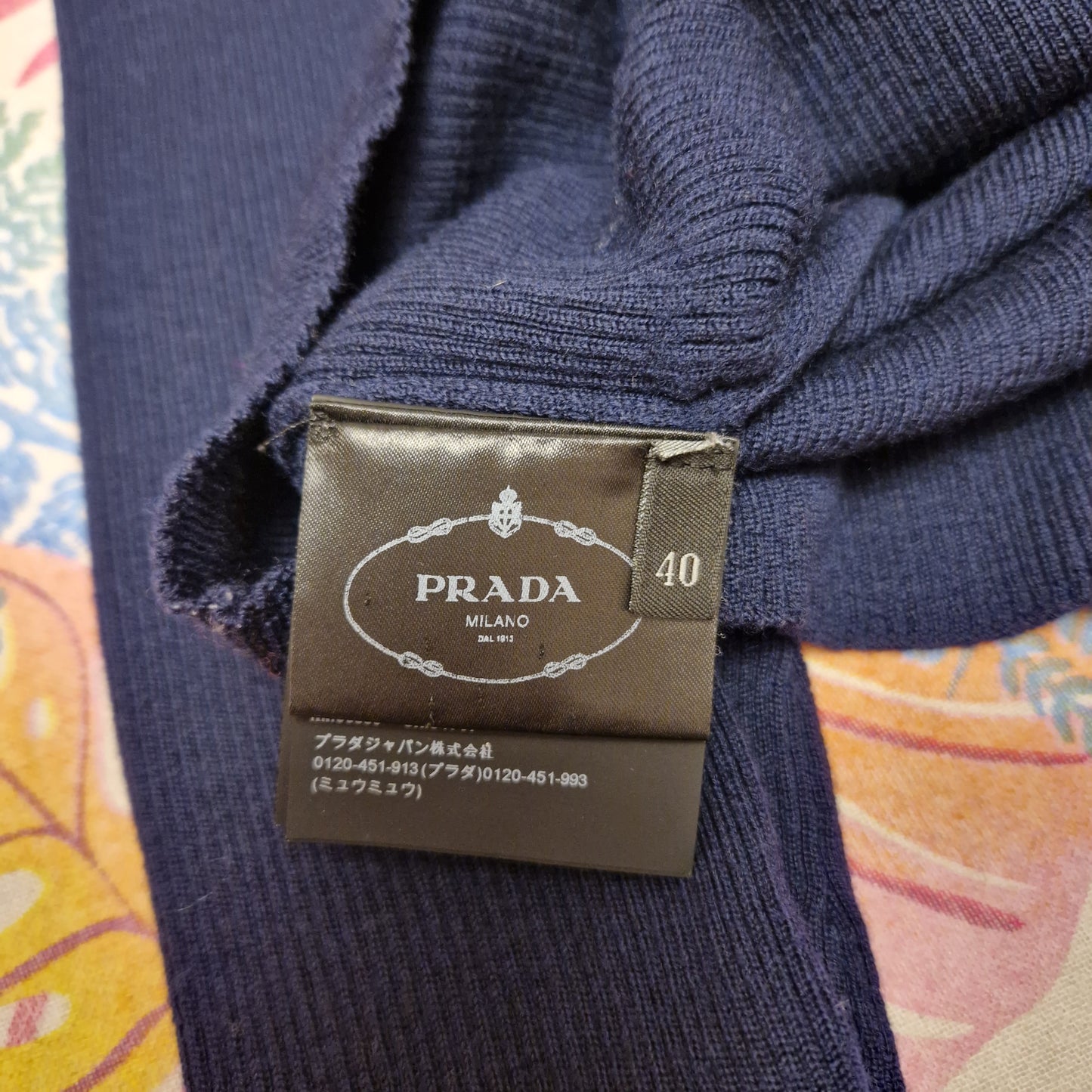 Lupetto Prada blu mezza zip