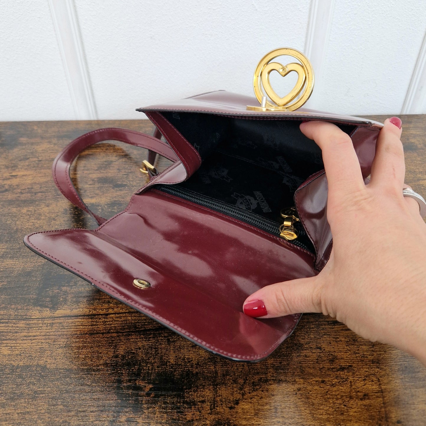 Borsa Moschino redwall bordeaux