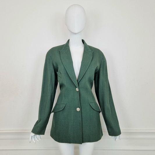 Thierry Mugler | blazer verde bottoni stella