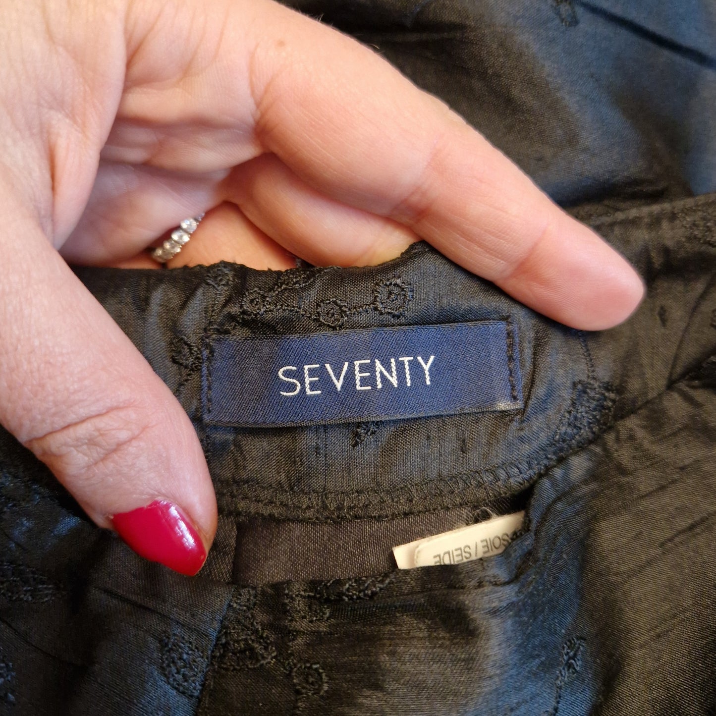 Seventy | Pantaloni in seta con ricami