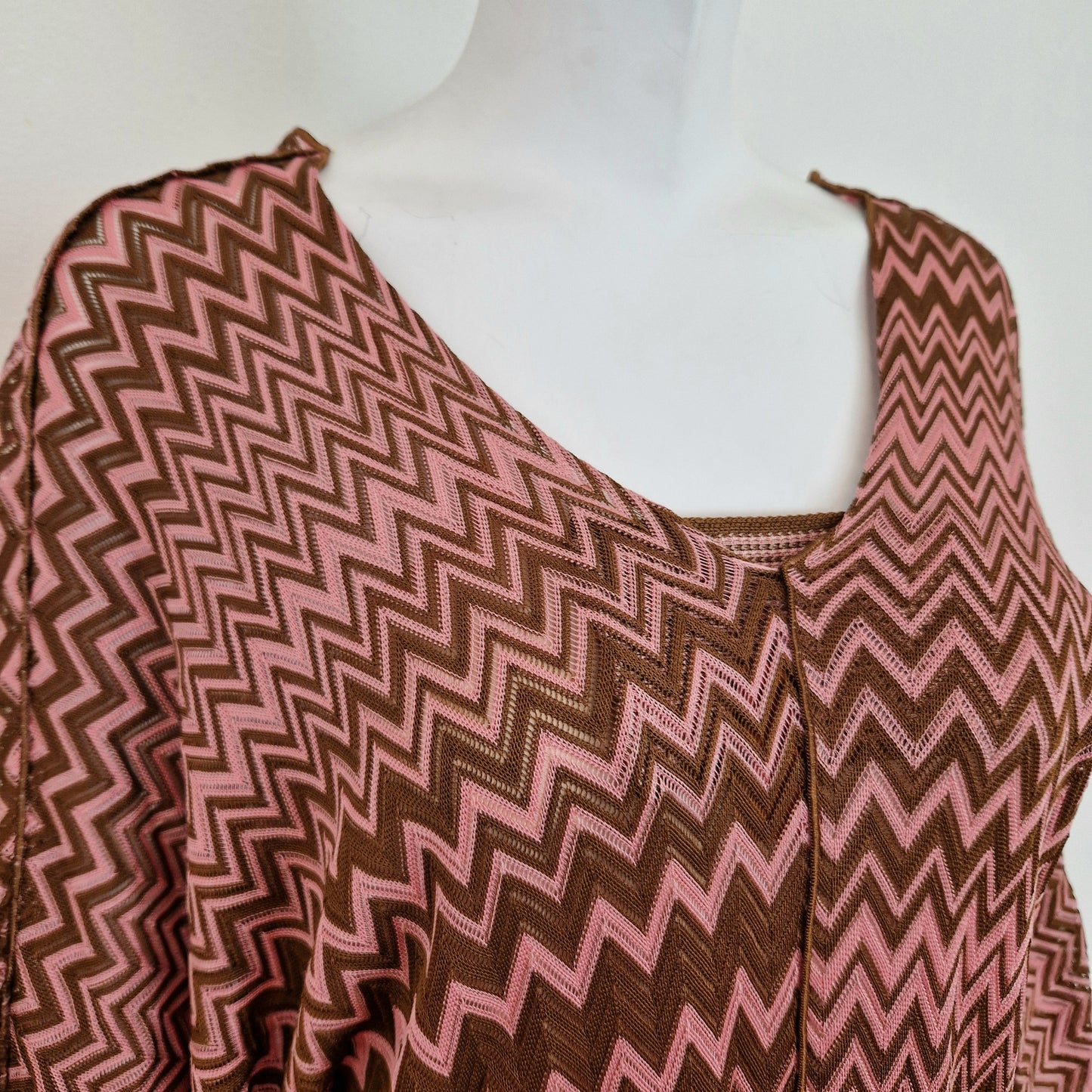 Missoni | Abito zig zag rosa-marrone