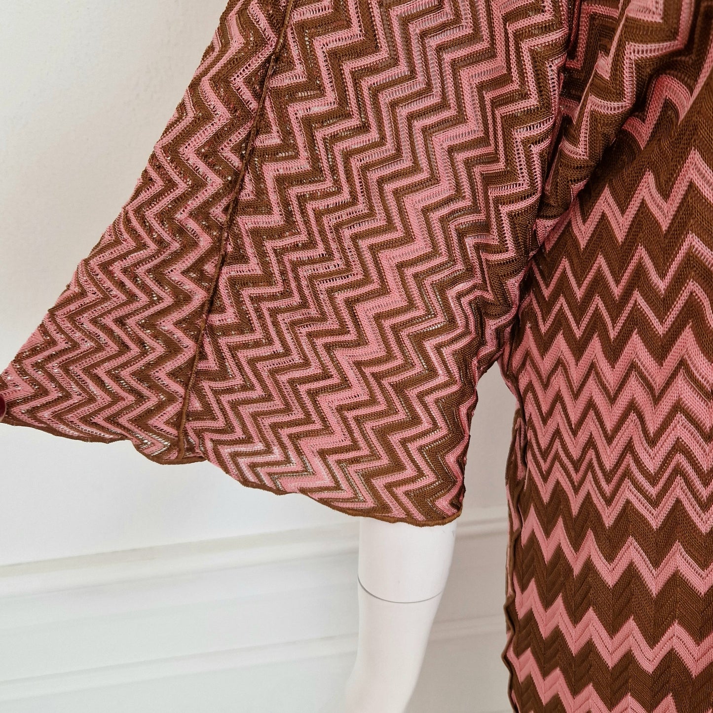 Missoni | Abito zig zag rosa-marrone