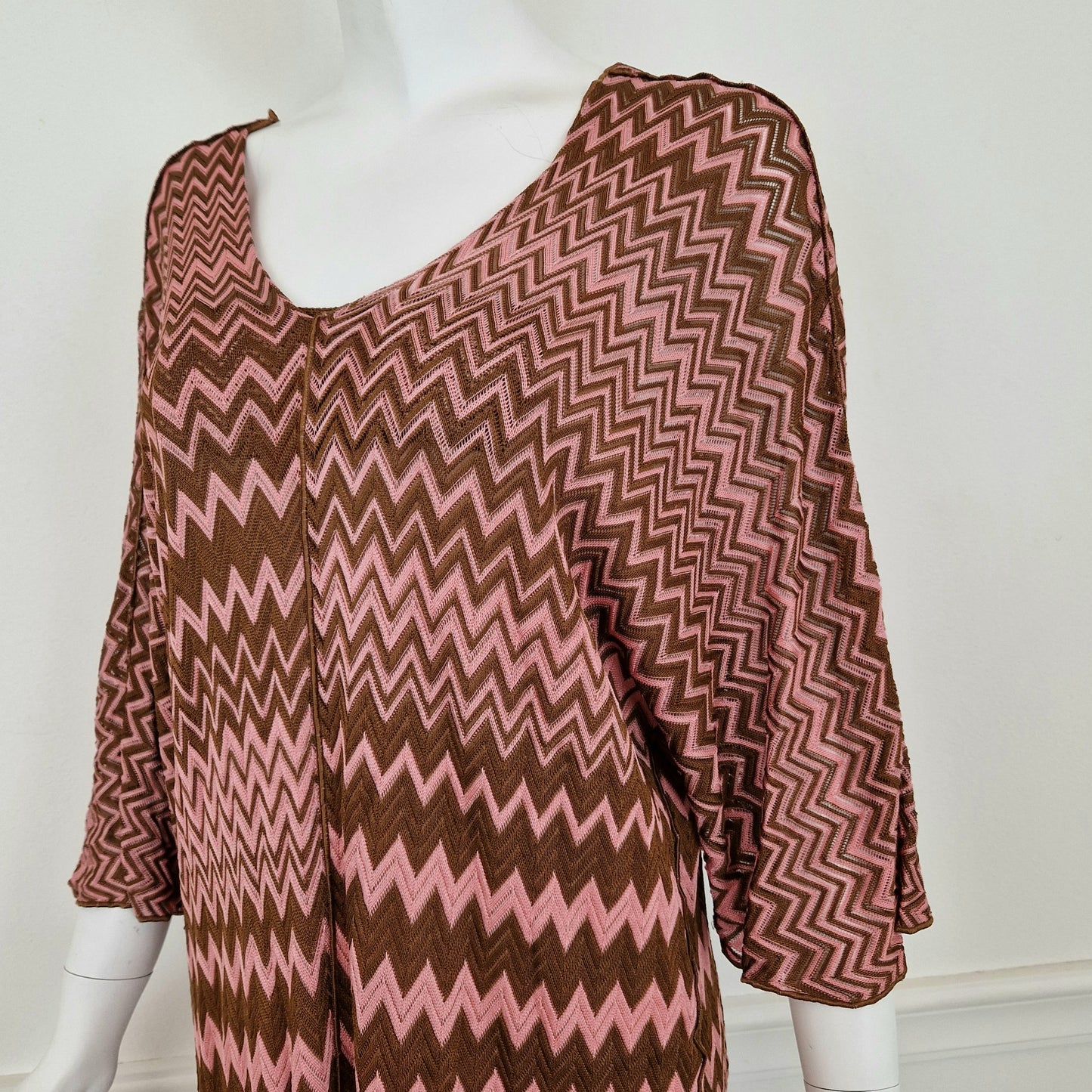 Missoni | Abito zig zag rosa-marrone