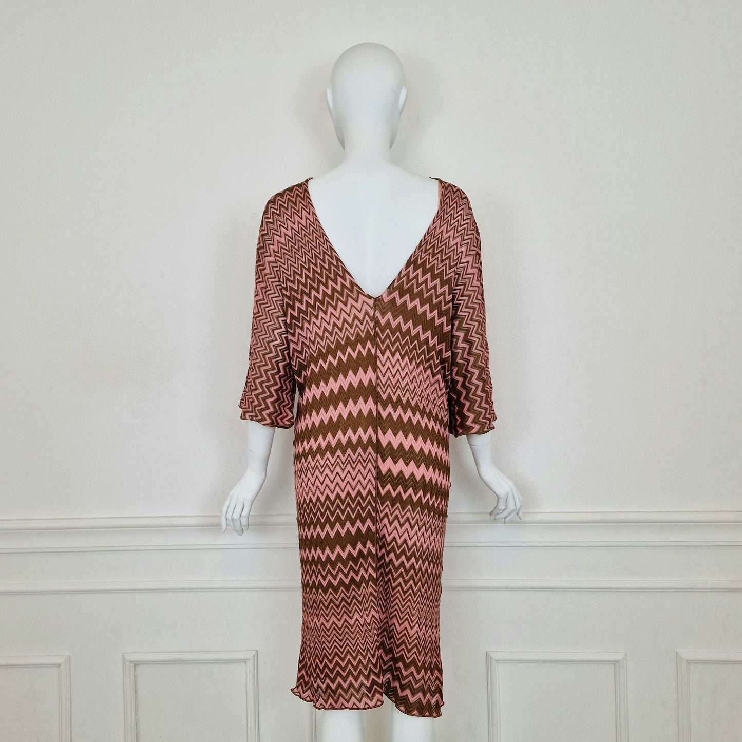 Missoni | Abito zig zag rosa-marrone