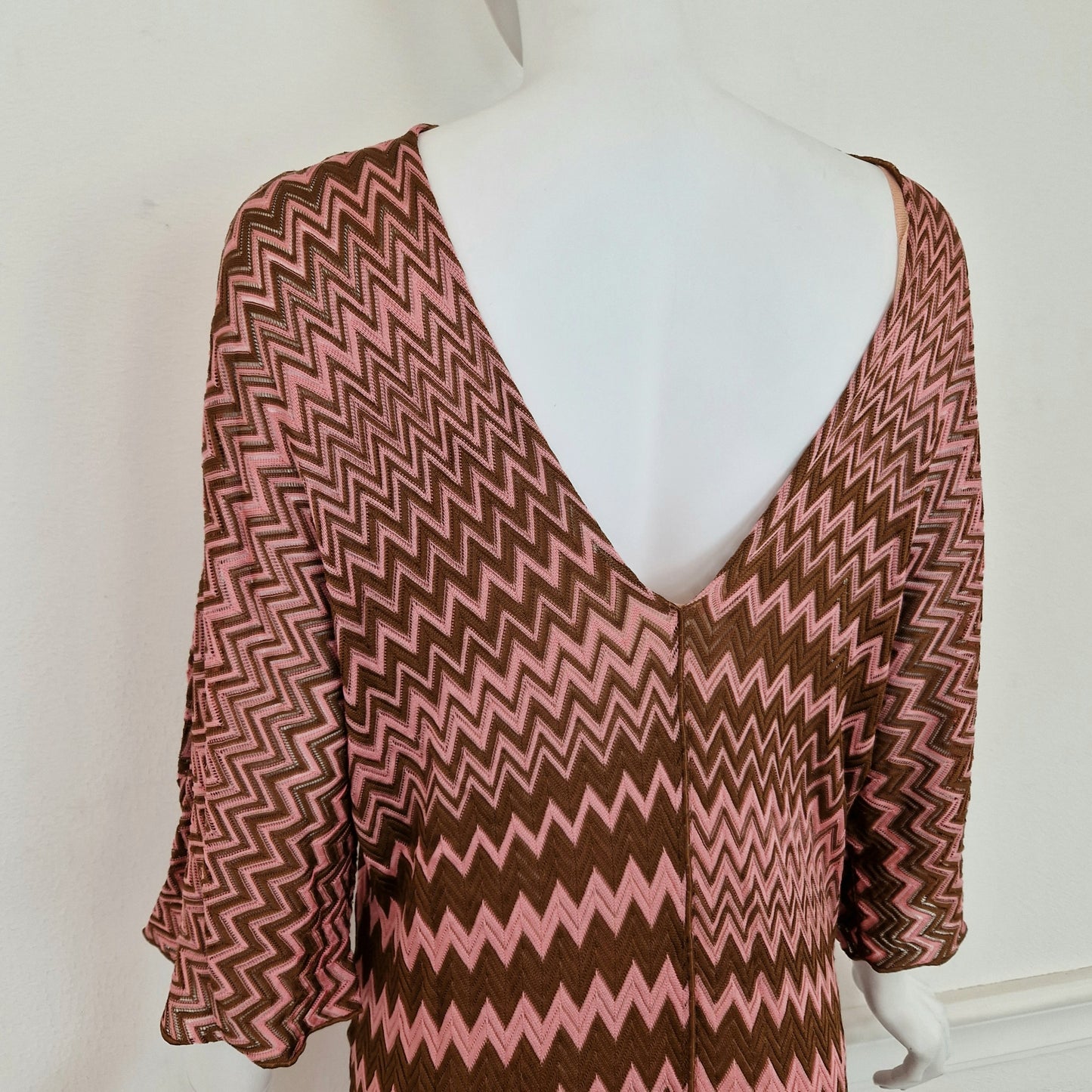 Missoni | Abito zig zag rosa-marrone