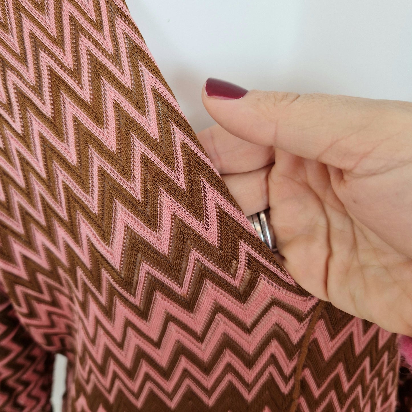 Missoni | Abito zig zag rosa-marrone