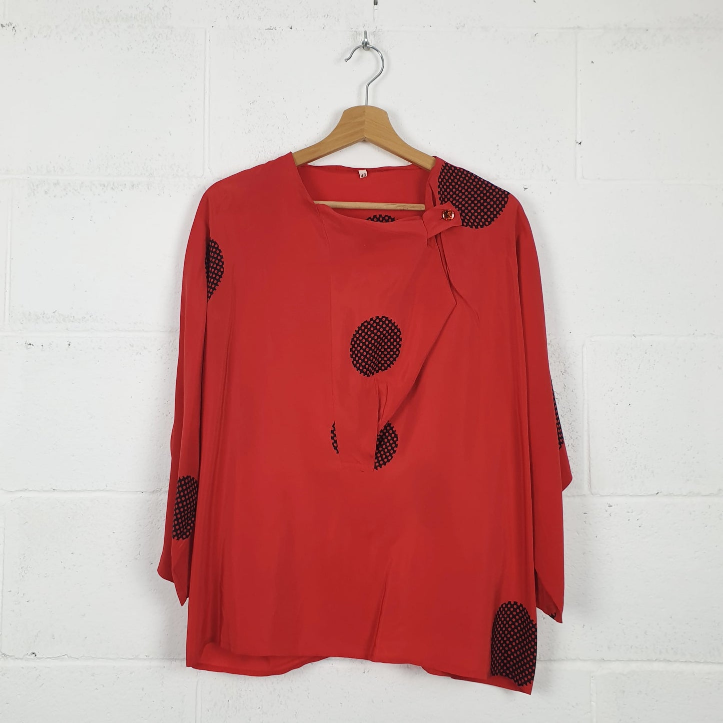 Blusa rossa in pura seta