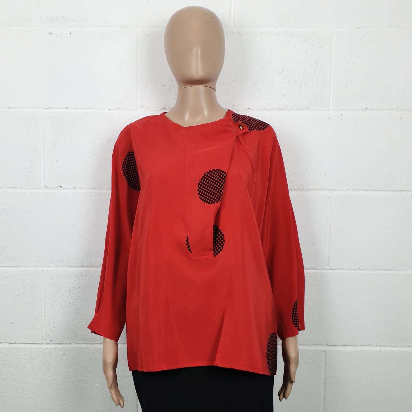 Blusa rossa in pura seta