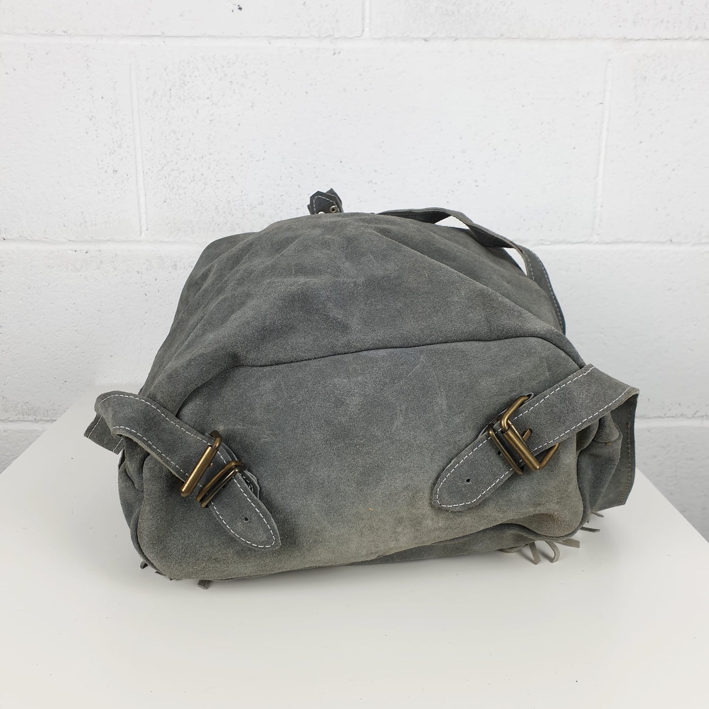 Zaino vintage camoscio grigio