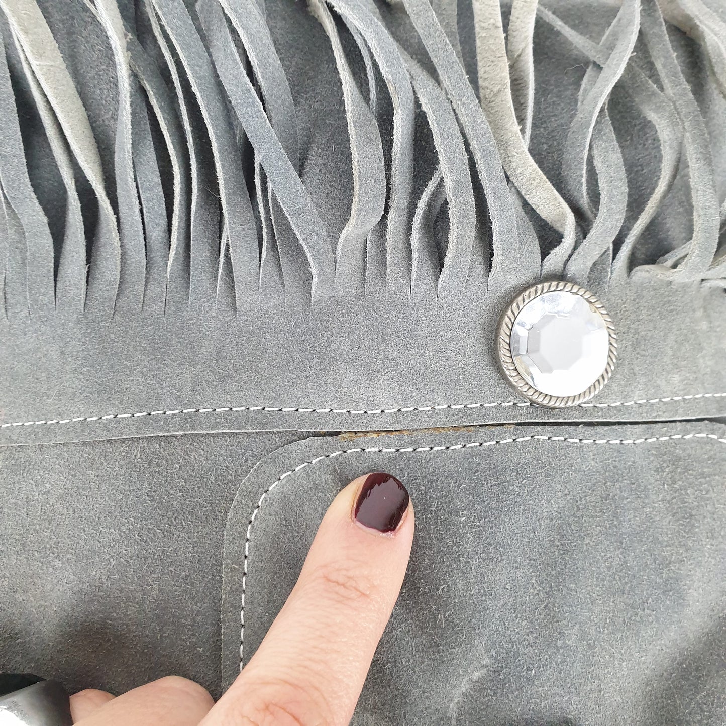 Zaino vintage camoscio grigio