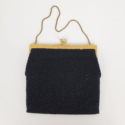 Borsetta vintage perline nere