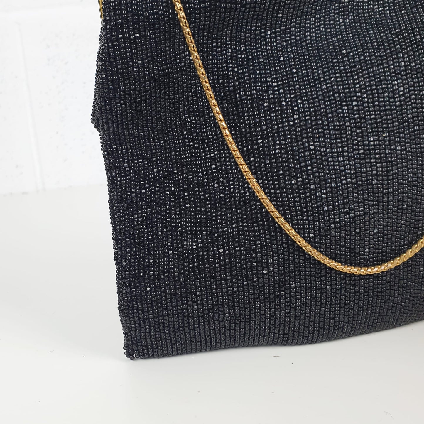 Borsetta vintage perline nere