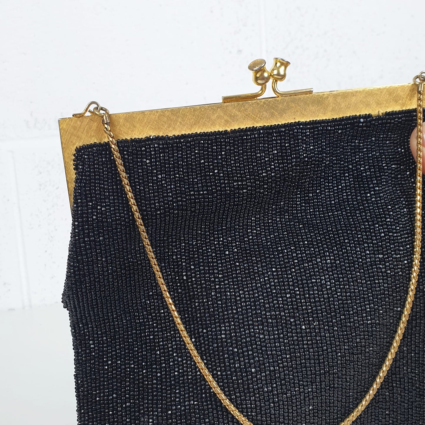 Borsetta vintage perline nere