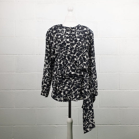 Blusa Balloon a fiori in pura seta