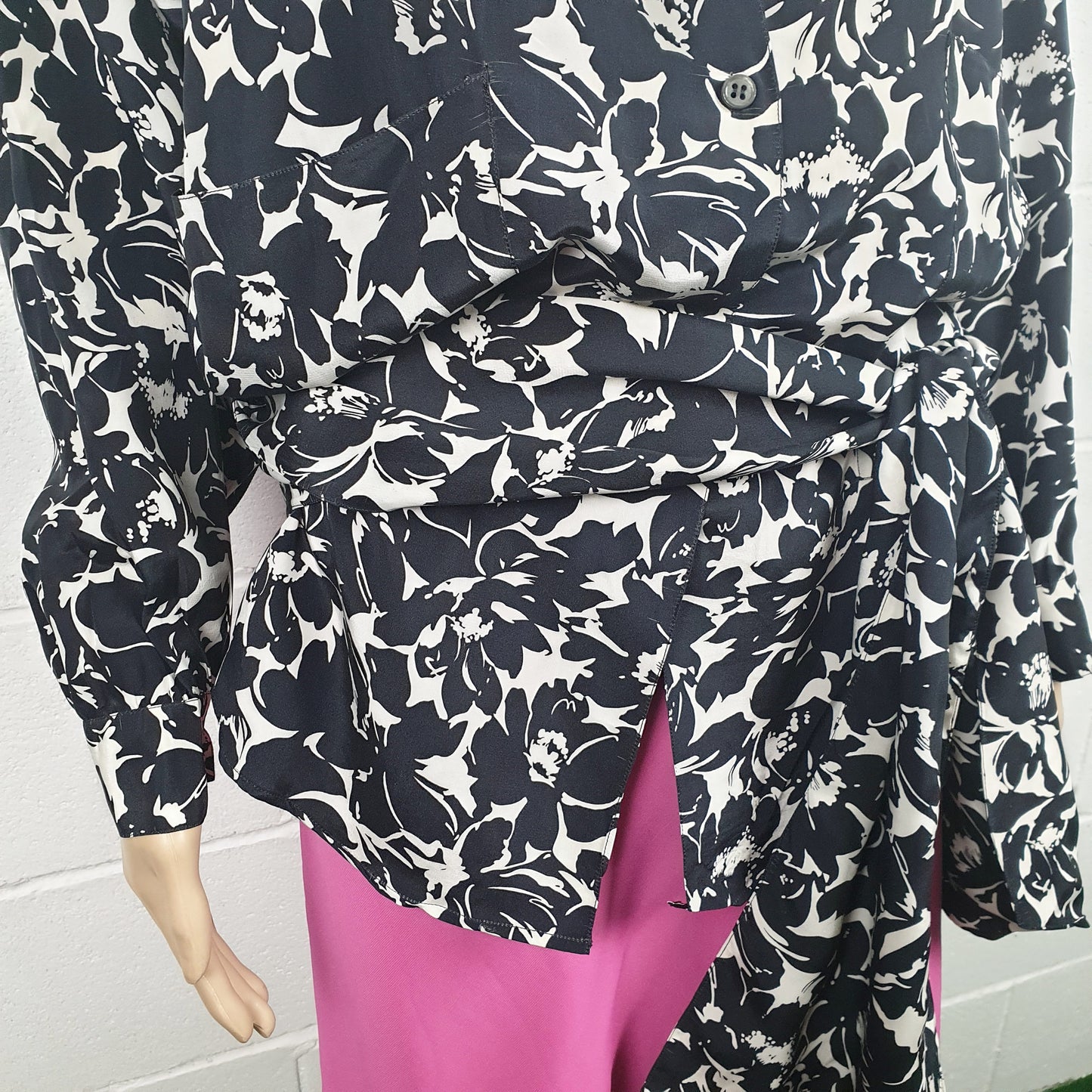 Blusa Balloon a fiori in pura seta