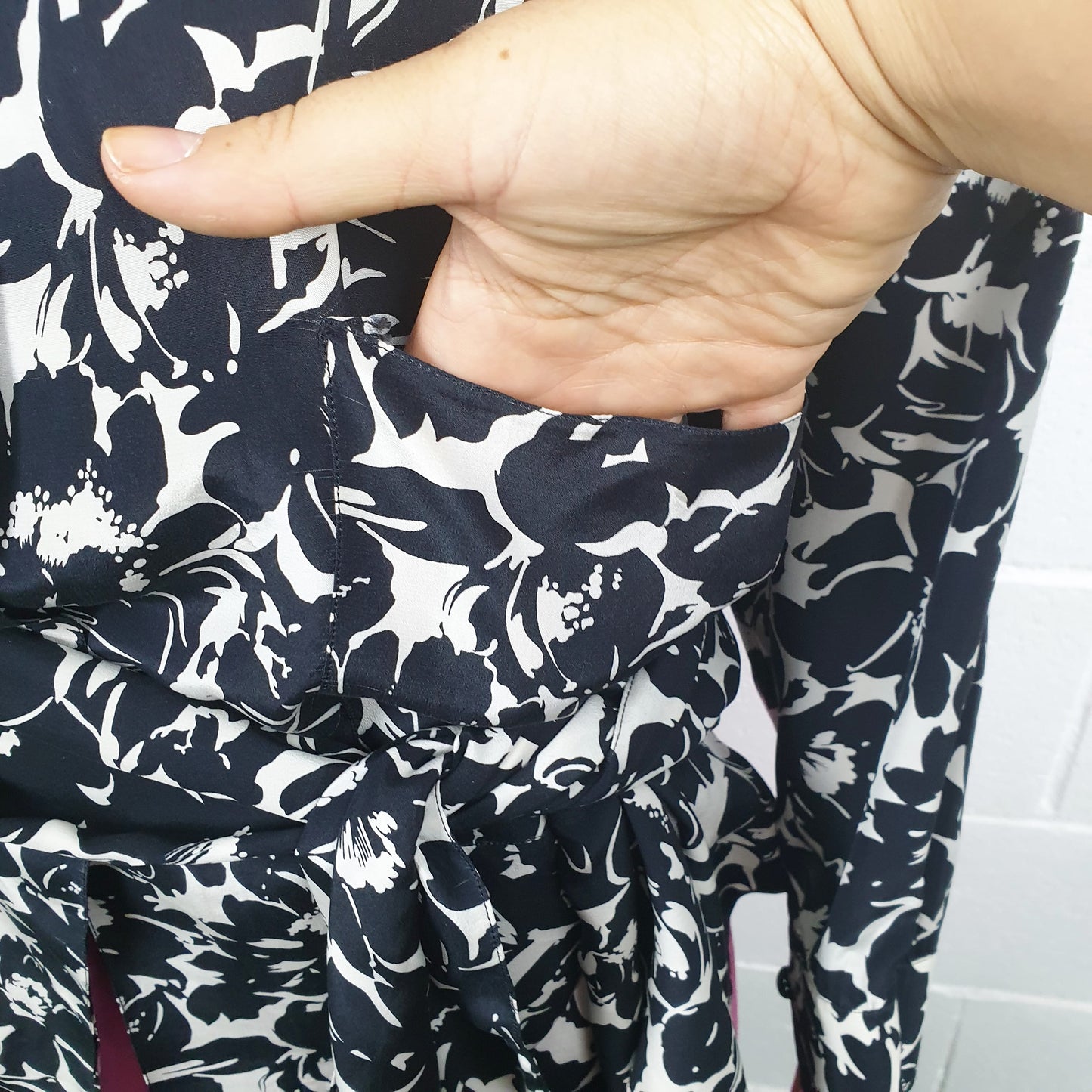 Blusa Balloon a fiori in pura seta