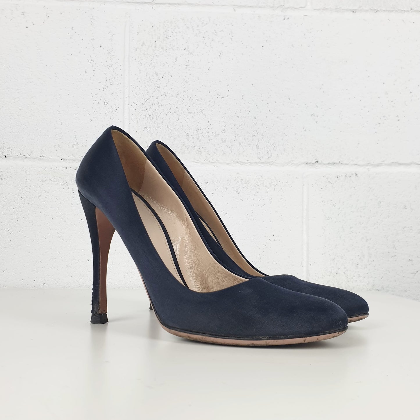 Décolleté Prada raso blu notte