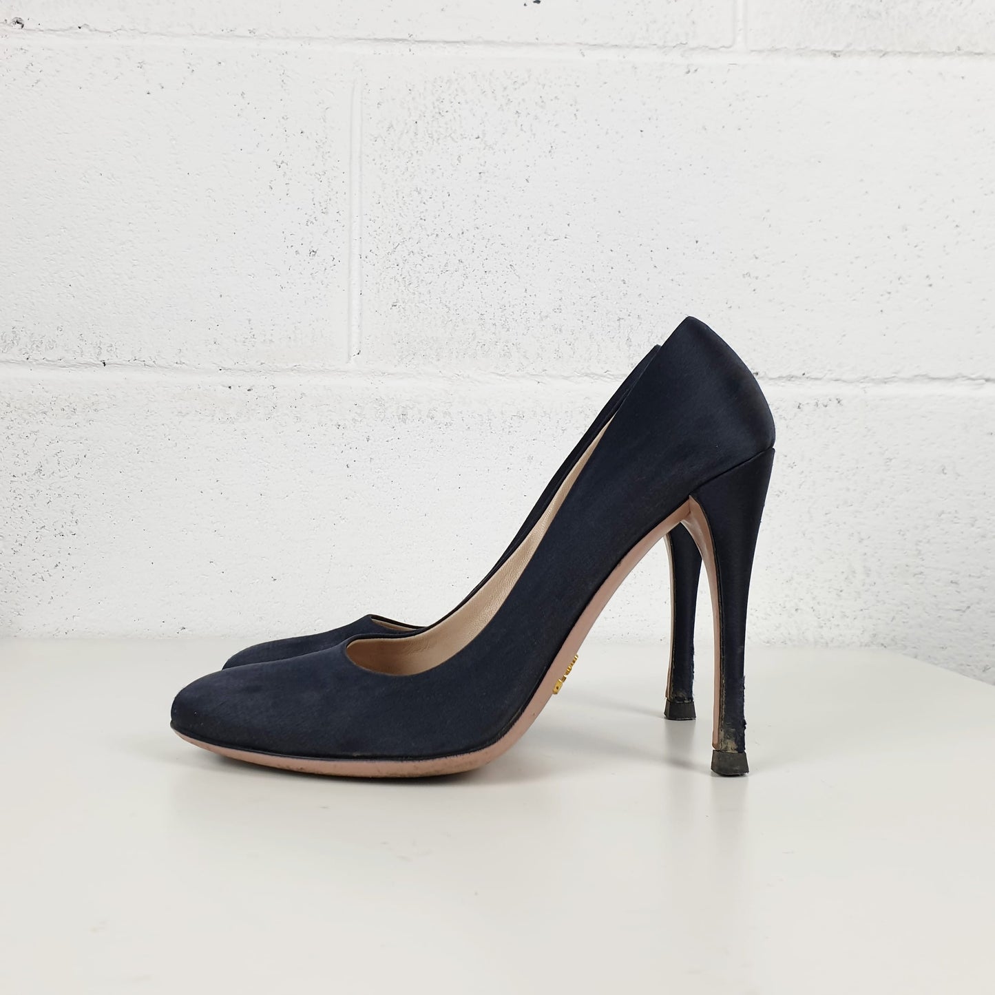 Décolleté Prada raso blu notte