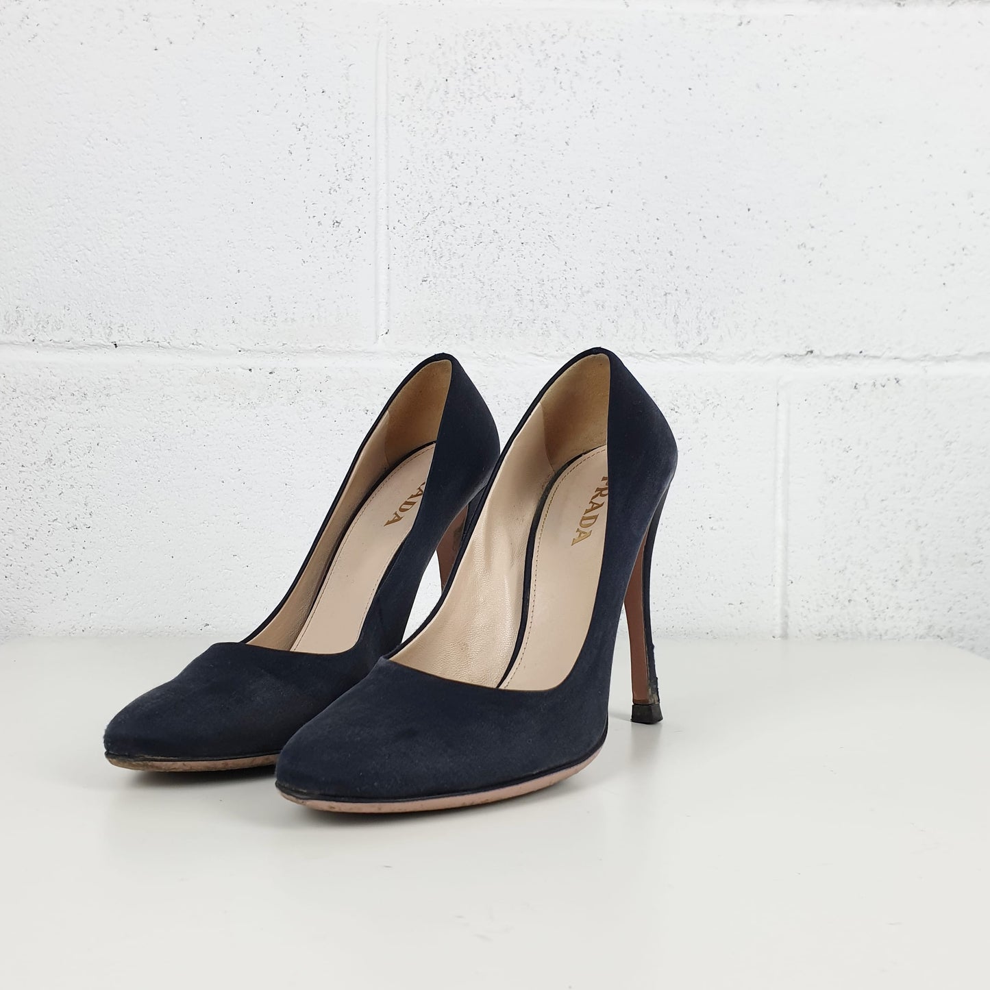 Décolleté Prada raso blu notte