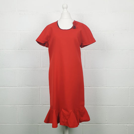 Abito rosso Pirovano Via Montenapoleone