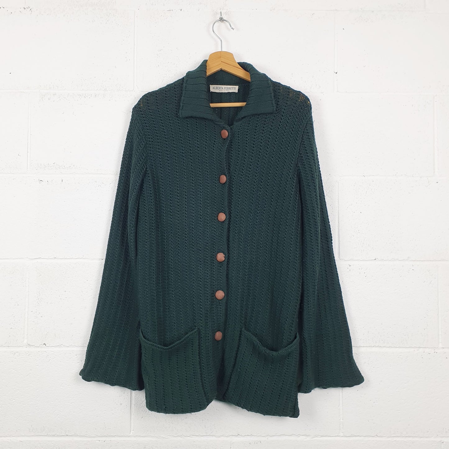 Maxi cardigan Alberta Ferretti verde