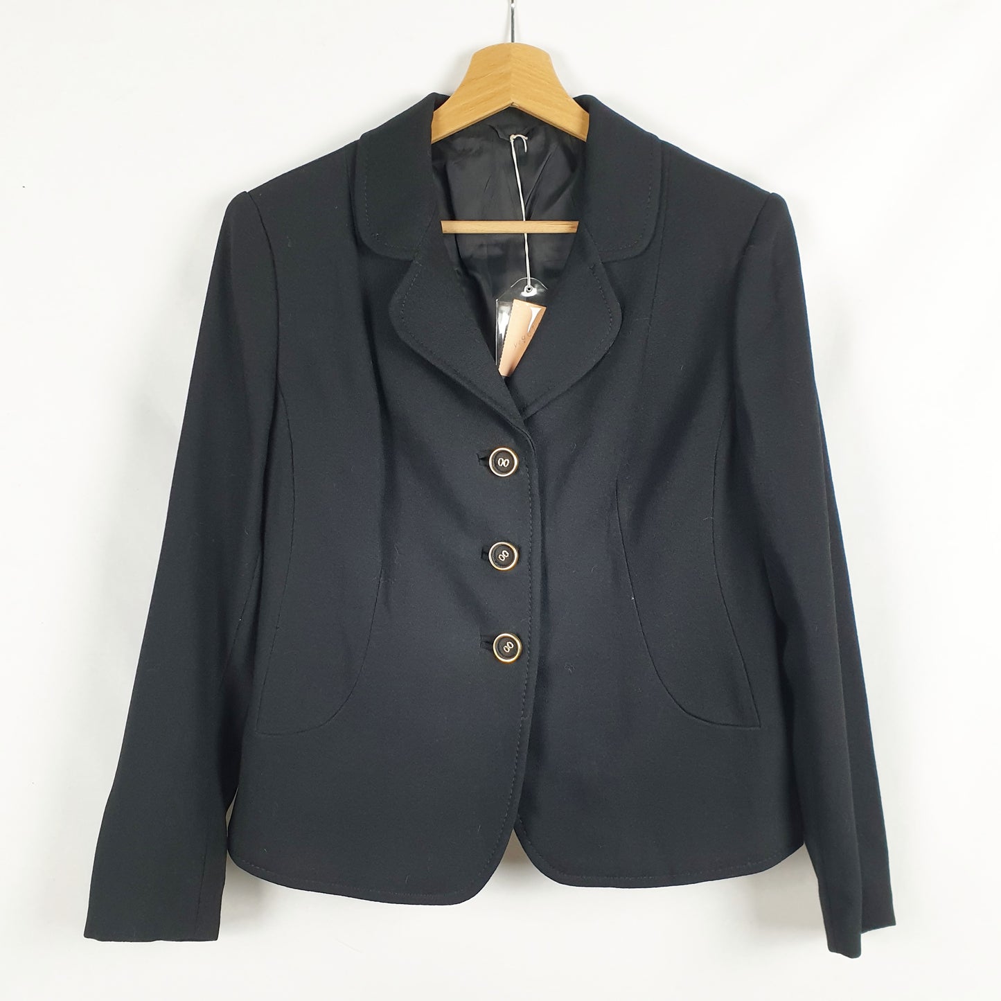 Blazer vintage nero bottoni rivestiti