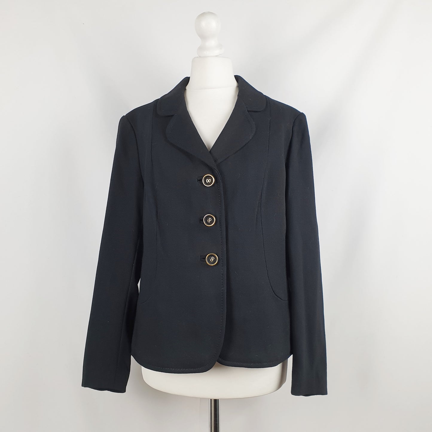 Blazer vintage nero bottoni rivestiti