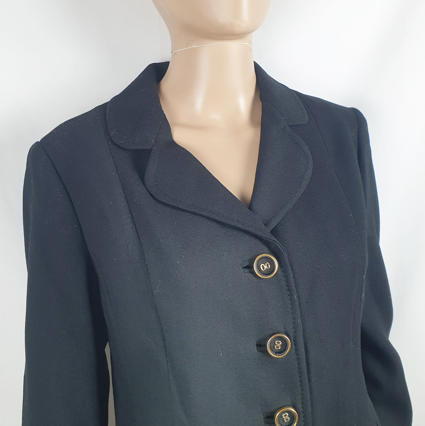 Blazer vintage nero bottoni rivestiti