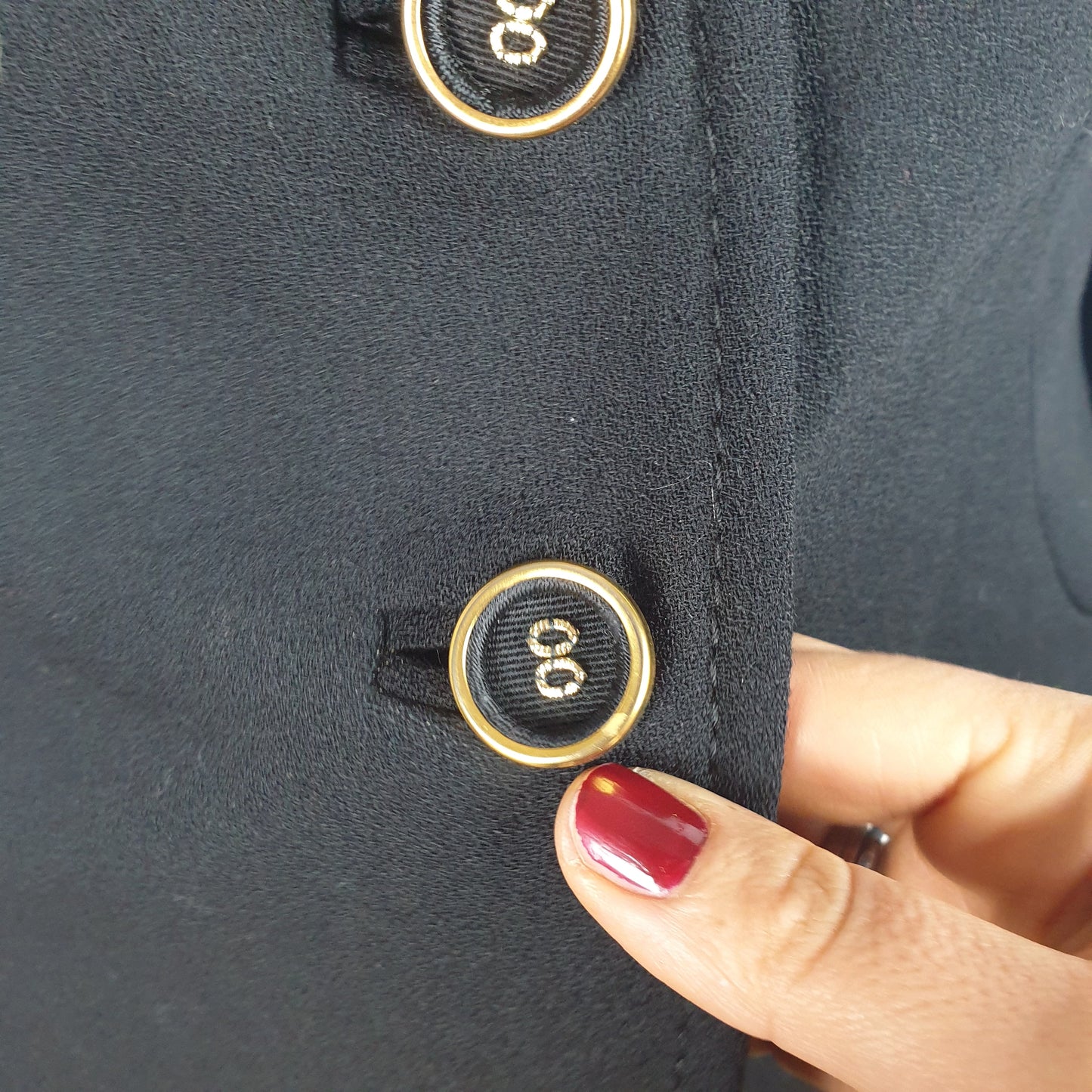 Blazer vintage nero bottoni rivestiti