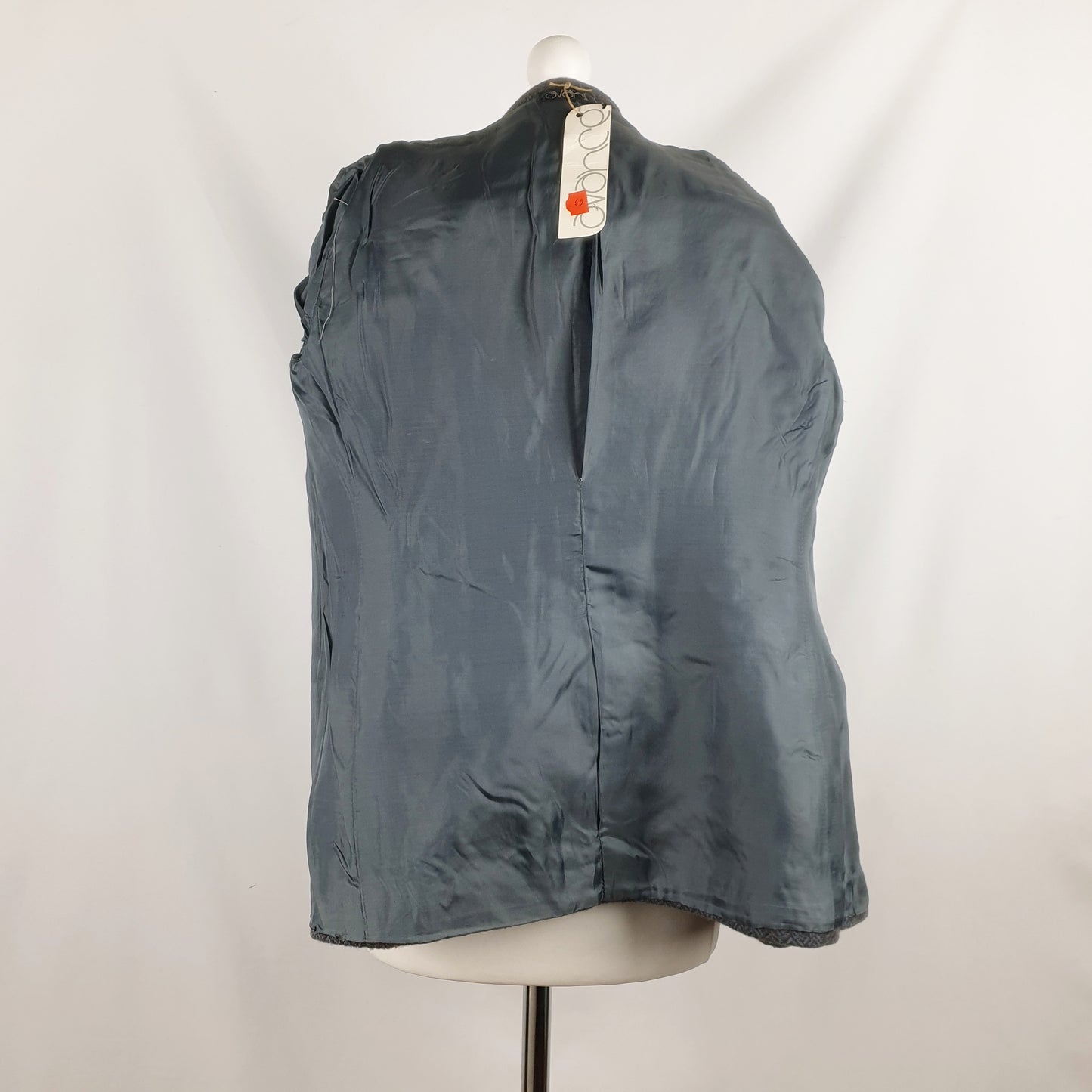 Blazer vintage spinato grigio azzurro