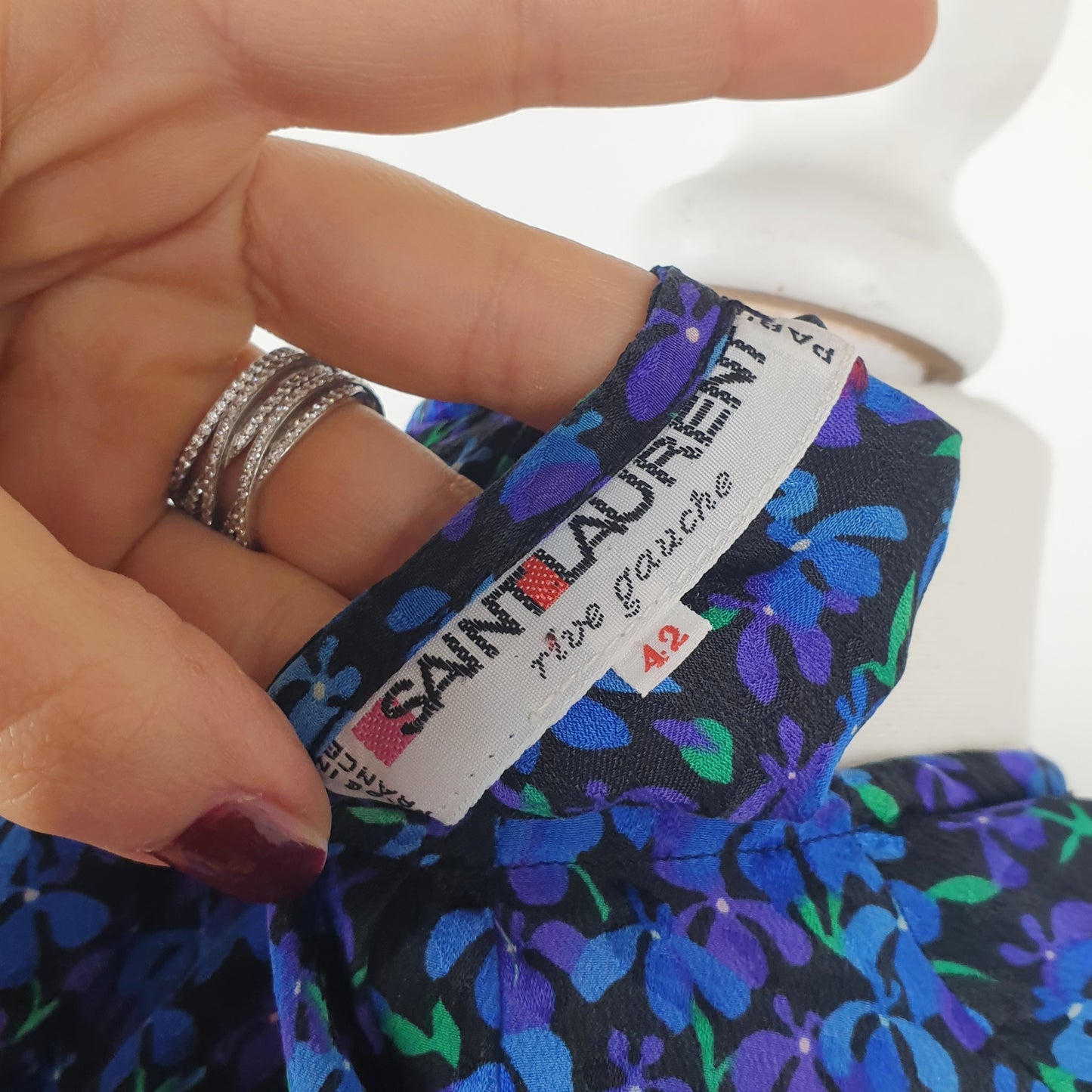 Vestito corto floreale Saint Laurent rive gauche